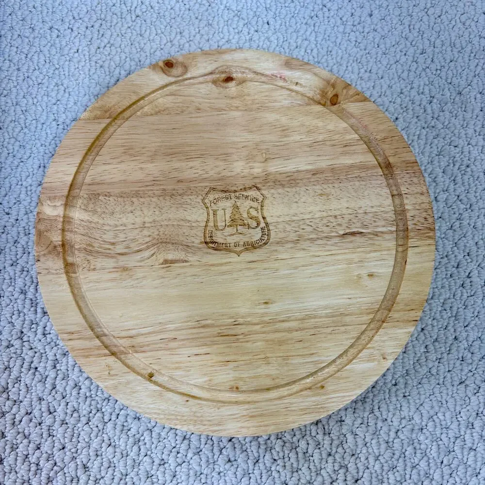 Legacy Picnic Time Cheese Board & Server Set 5 Piece Round Wood Tray 10.25
